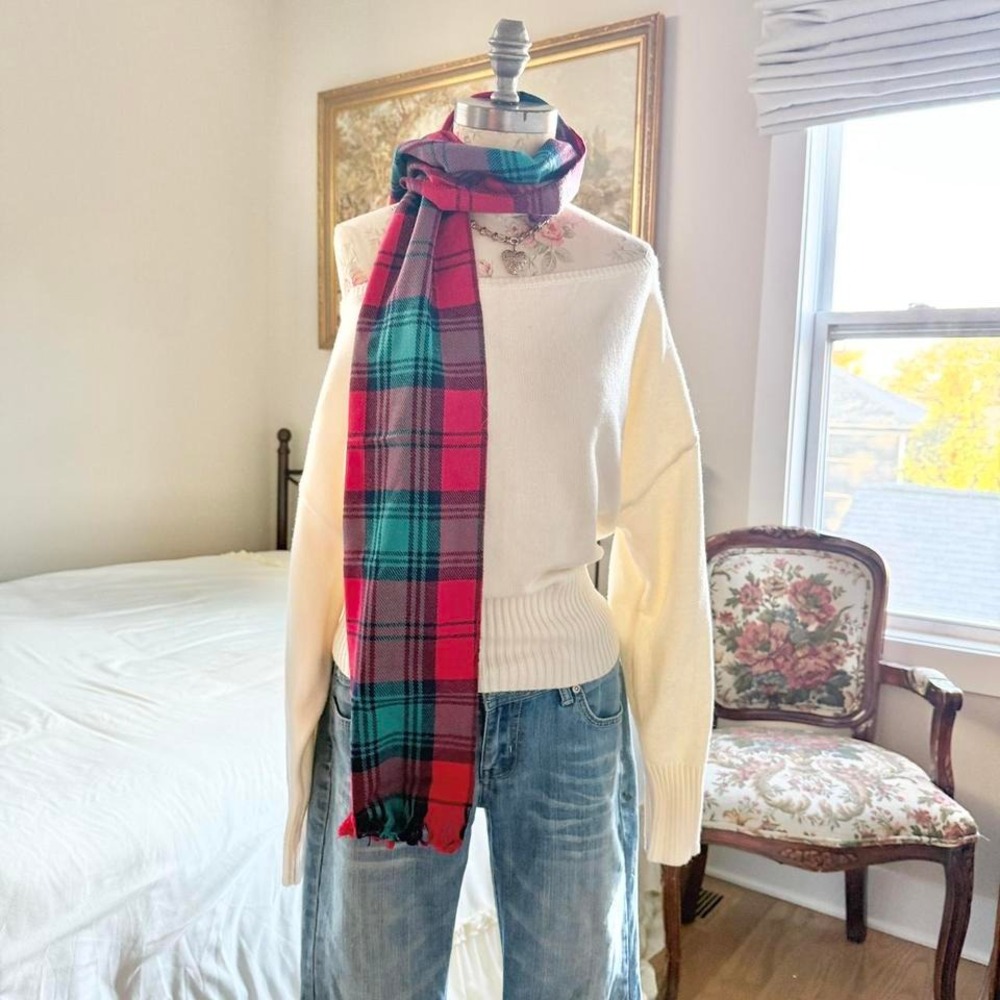 Red plaid scarf